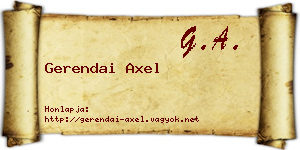 Gerendai Axel névjegykártya